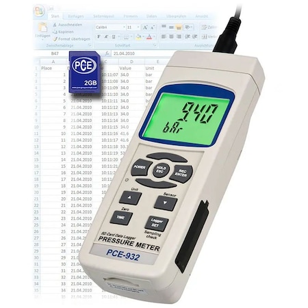 Pce Instruments Pressure Meter, 0 to 400 bar PCE-932